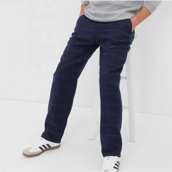 Gap Relaxed Taper Wool Blend Dress pants Men's Plaid New - Picture 1 of 10